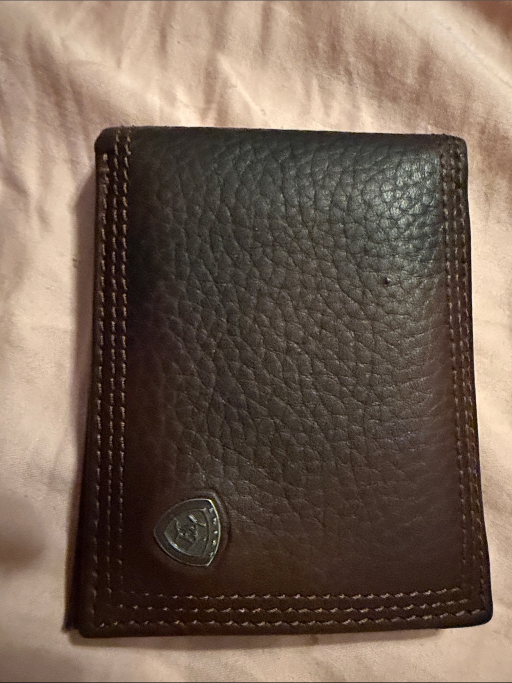 Ariat Dark Brown Textured Leather Bifold Wallet